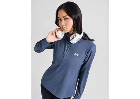 Under Armour Tech Ribbed 1/4 Zip Top - Grey- Dames