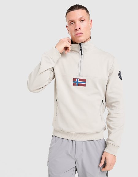 Napapijri Bastien 1/2 Zip Sweatshirt - Wit- Heren
