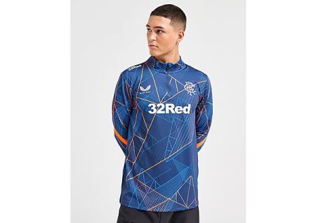 Castore Rangers FC Matchday 1/4 Zip Top - Blue- Heren