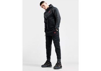 Nike Joggingbroek voor heren Sportswear Tech Fleece - Black/Dark Smoke Grey/Light Crimson- Heren