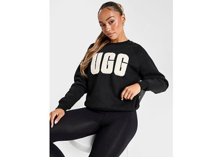 UGG Fuzzy Logo Crew Sweater Dames - Zwart- Dames