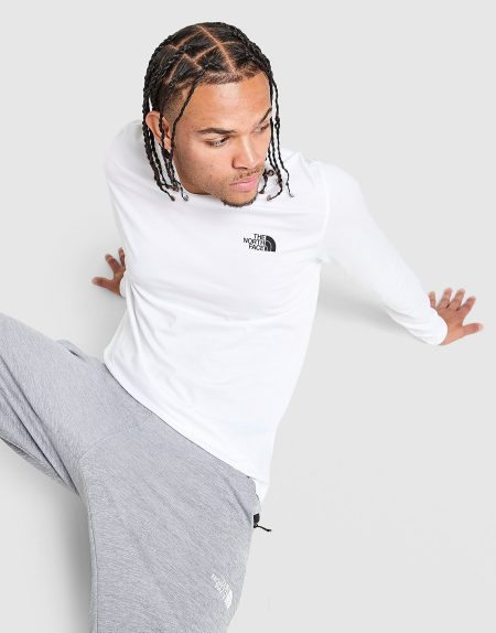 The North Face Simple Dome Long Sleeve T-Shirt - Wit- Heren