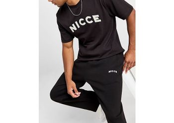 Nicce Fairway Open Hem Joggers - Black- Heren