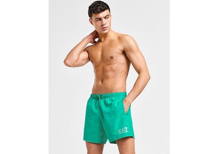 Emporio Armani EA7 Small Logo Swim Shorts - Blue- Heren