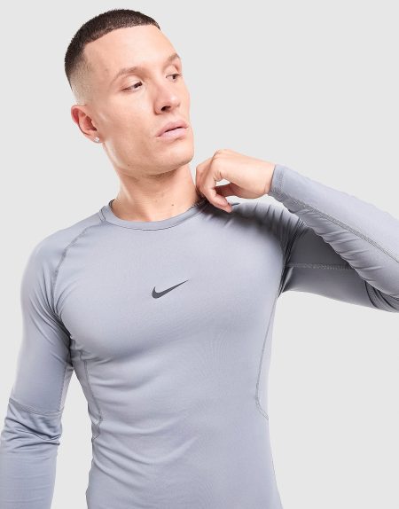 Nike Dri-FIT strakke fitnesstop met lange mouwen voor heren Pro - Grijs- Heren
