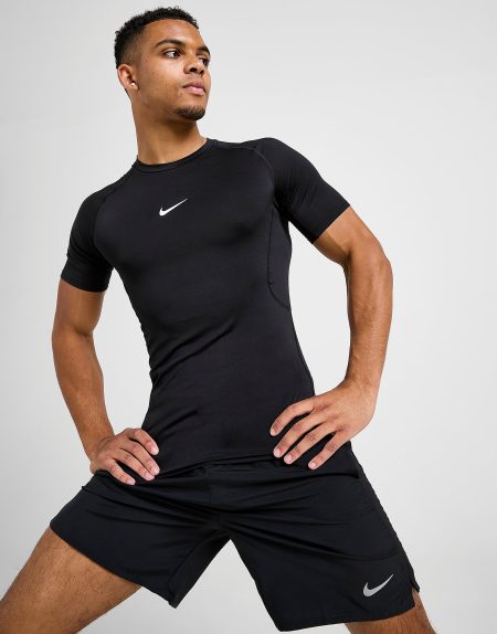 Nike Dri-FIT strakke fitnesstop met korte mouwen voor heren Pro - Zwart- Heren