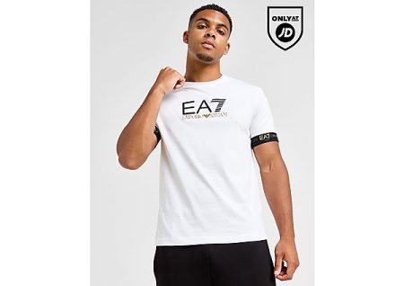 Emporio Armani EA7 Tape Logo T-Shirt - White- Heren