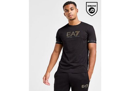 Emporio Armani EA7 Tape Logo T-Shirt - Black- Heren