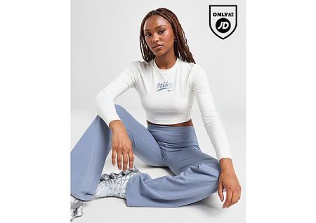 Nike Trend Logo Long Sleeve T-Shirt - White- Dames