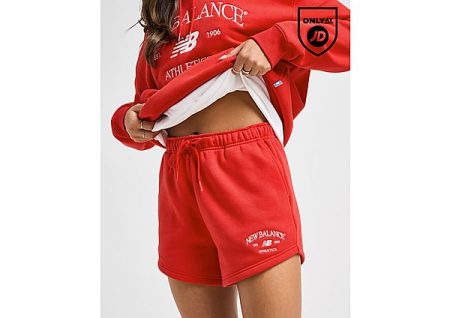New Balance Athletics Fleece Shorts - Rood- Dames