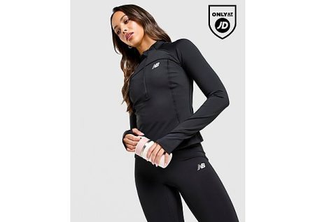 New Balance Logo 1/4 Zip Top - Zwart- Dames