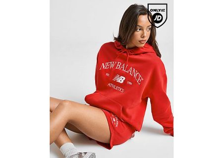 New Balance Athletics Overhead Hoodie - Rood- Dames