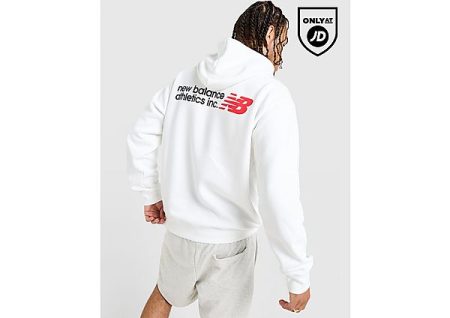 New Balance Back Logo Hoodie - Wit- Heren