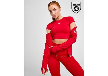 New Balance Logo Slim Crop Top - Rood