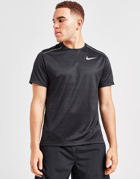 Nike Hardlooptop met korte mouwen voor heren Miler - Zwart- Heren
