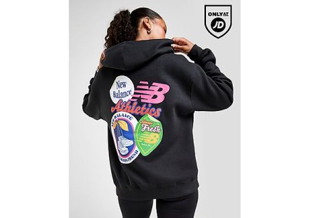 New Balance Sticker Overhead Hoodie - Zwart- Dames