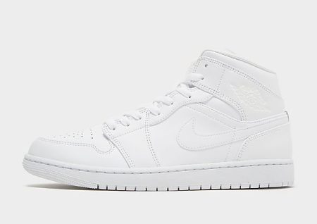 Jordan Air 1 Mid Heren - White/White/White- Heren