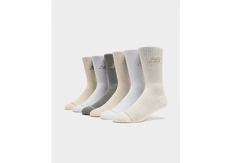 New Balance 6-Pack Everyday Crew Socks - White- Dames