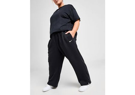 Nike Joggingbroek met hoge taille en wijde pijpen voor dames (Plus Size) Sportswear Phoenix Fleece - Black/Sail- Dames