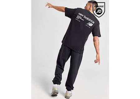 New Balance Linear Back Print T-Shirt - Black- Heren