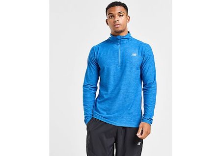 New Balance Space Dye 1/4 Zip Top - Blue- Heren