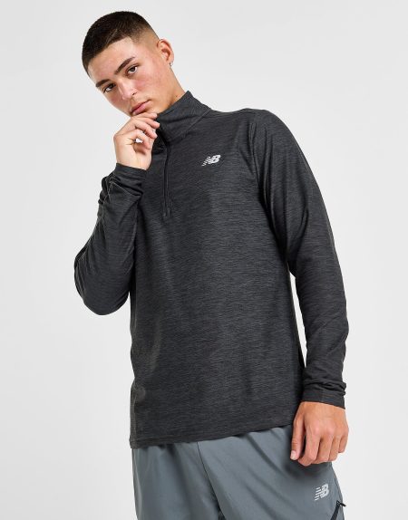 New Balance Space Dye 1/4 Zip Top - Zwart- Heren
