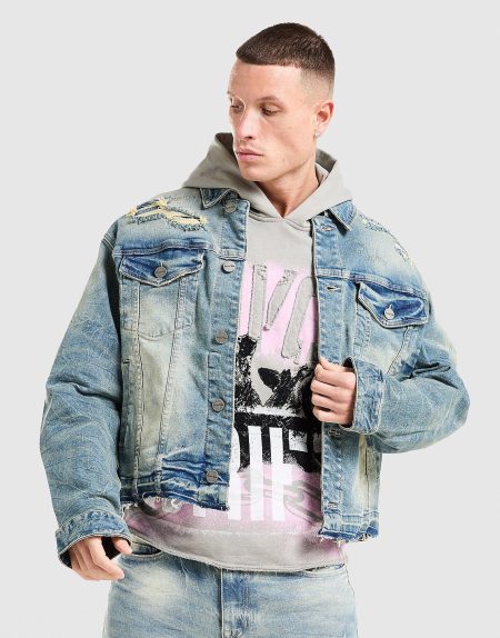 Smoke Rise Oversized Denim Jacket - Blauw- Heren