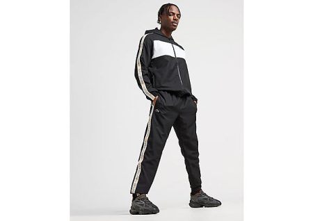 Lacoste Taped Taffeta Track Pants - Black- Heren