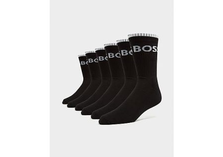 BOSS 6-Pack Crew Socks - Black- Heren