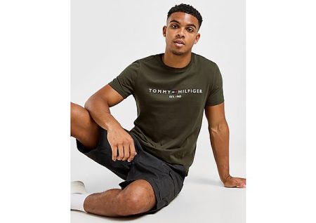 Tommy Hilfiger Core Embroidered Logo T-Shirt - Green- Heren