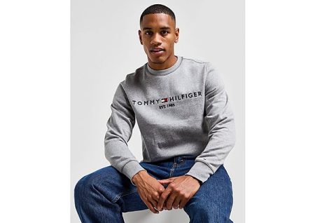 Tommy Hilfiger Embroidered Crew Sweatshirt - Grey- Heren