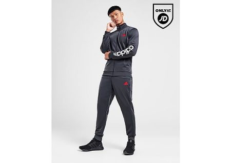 adidas Badge Of Sport Linear Poly Tracksuit - Grey- Heren