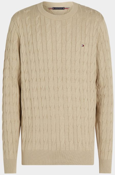 Tommy Hilfiger Pullover Bruin Classic Cotton Cable Crew Neck MW0MW33132/RBT