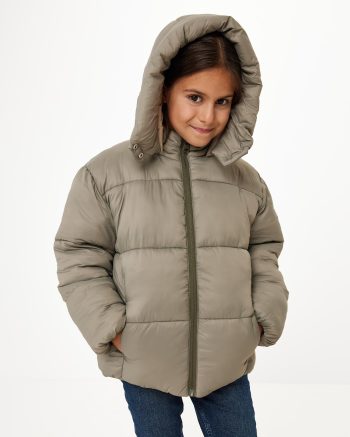 Hooded padded jacket Light Green