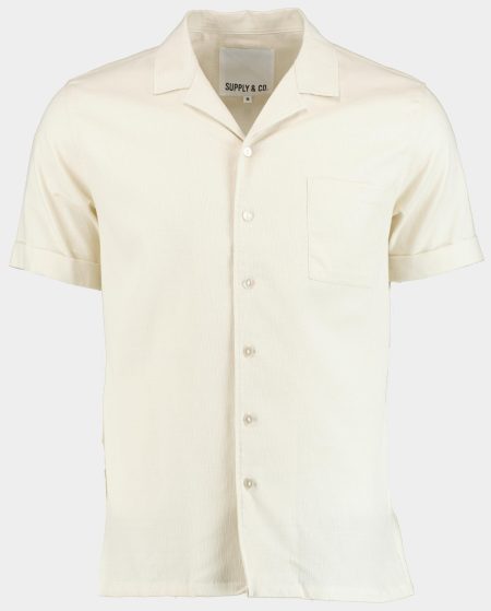 Supply & Co. Casual hemd korte mouw Beige Roan Shirt Ss Structure 25107RO20/150 off-white