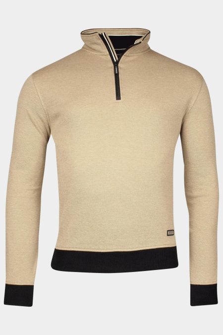 Baileys Half Zip Beige Sweatshirt 1/2 zip -Sleeve po 513198/84