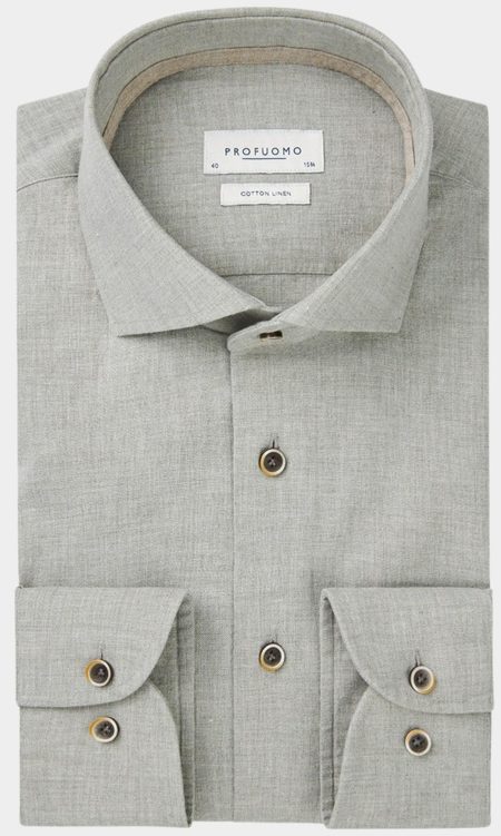 Profuomo Business hemd lange mouw Groen PPWH10012F/Z