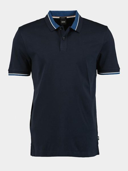 BOSS Black Polo korte mouw Blauw Parlay 200 10245501 01 50499414/404