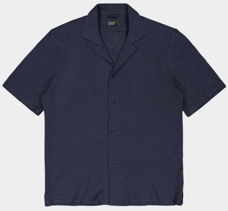Butcher of Blue Casual hemd korte mouw Blauw Ripley Structure Shirt M2516020/890