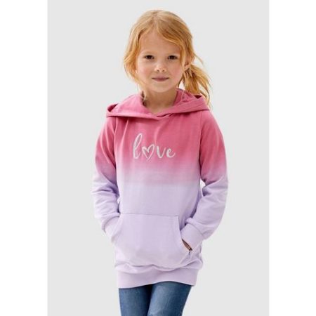 KIDSWORLD Hoodie Love in verlopende kleuren met capuchon