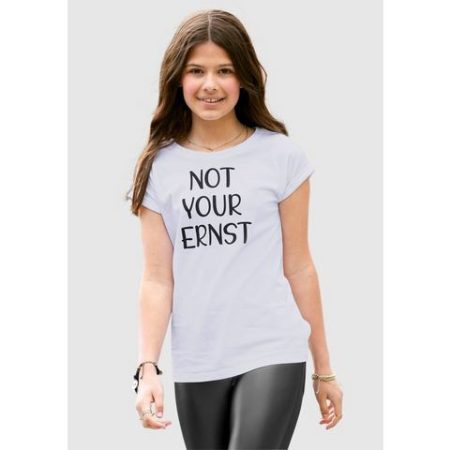 KIDSWORLD T-shirt NOT YOUR ERNST vlot model met kleine mouwomslag