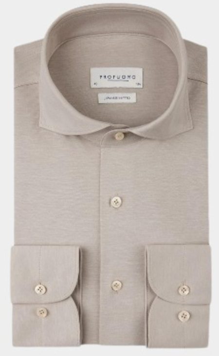 Profuomo Business hemd lange mouw Beige PP2H00008B/F