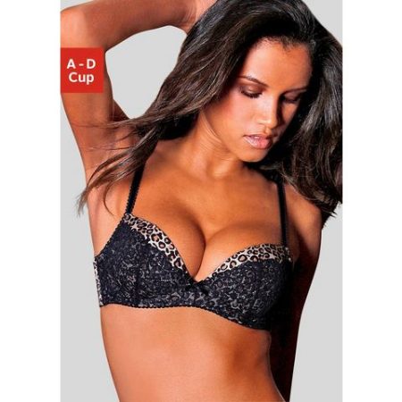 Lascana Push-up-bh met beugel in trendy leo-look