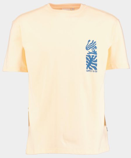 Supply & Co. T-shirt korte mouw Oranje Thorn T-shirt Chestprint 25108TH02/735 apricot