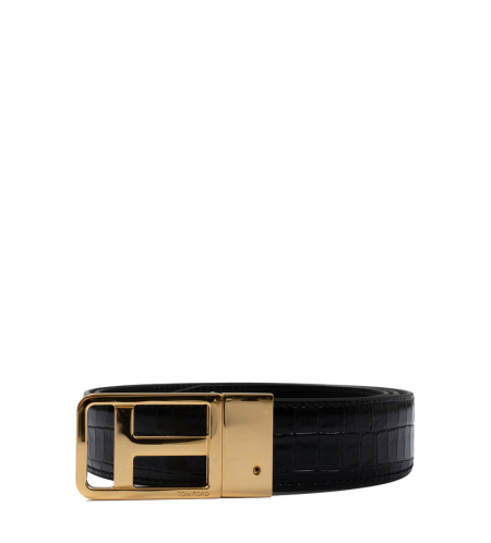 T-buckle Crocodile-embossed Belt - 95