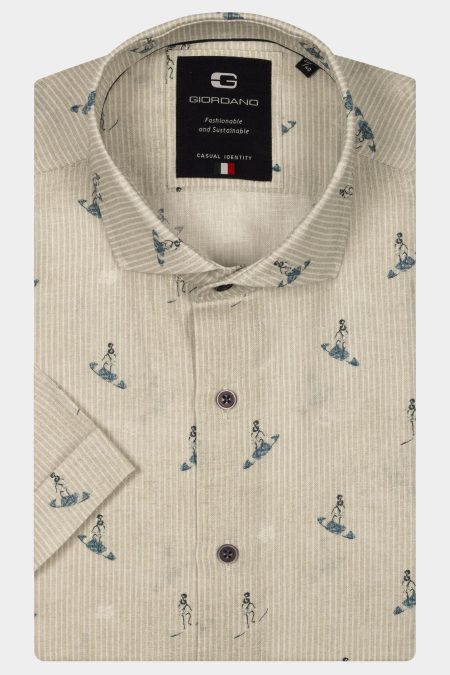 Giordano Casual hemd korte mouw Groen Vigo short sleeve resort Surf 516842/71