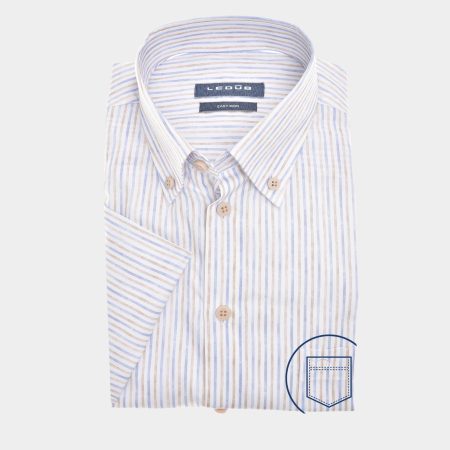 Ledub Business hemd korte mouw Blauw LE24211 MFN 0 0142411/120-000-000
