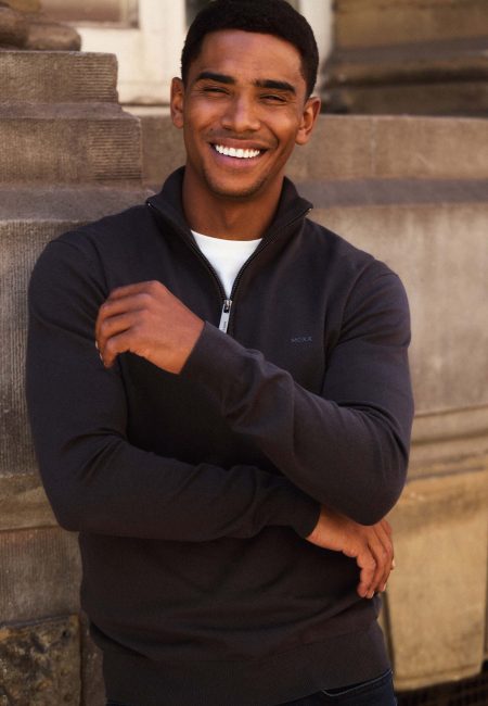 Trui Everest Half Zip Donkergrijs