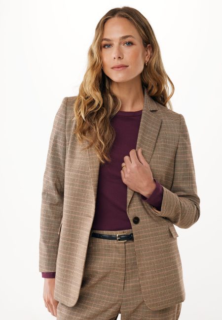 Geruite Blazer Bruin