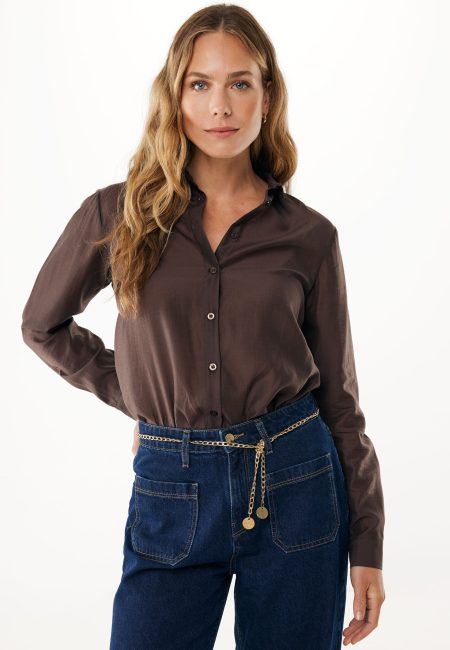 Blouse Chamomile Tencel Donkerbruin